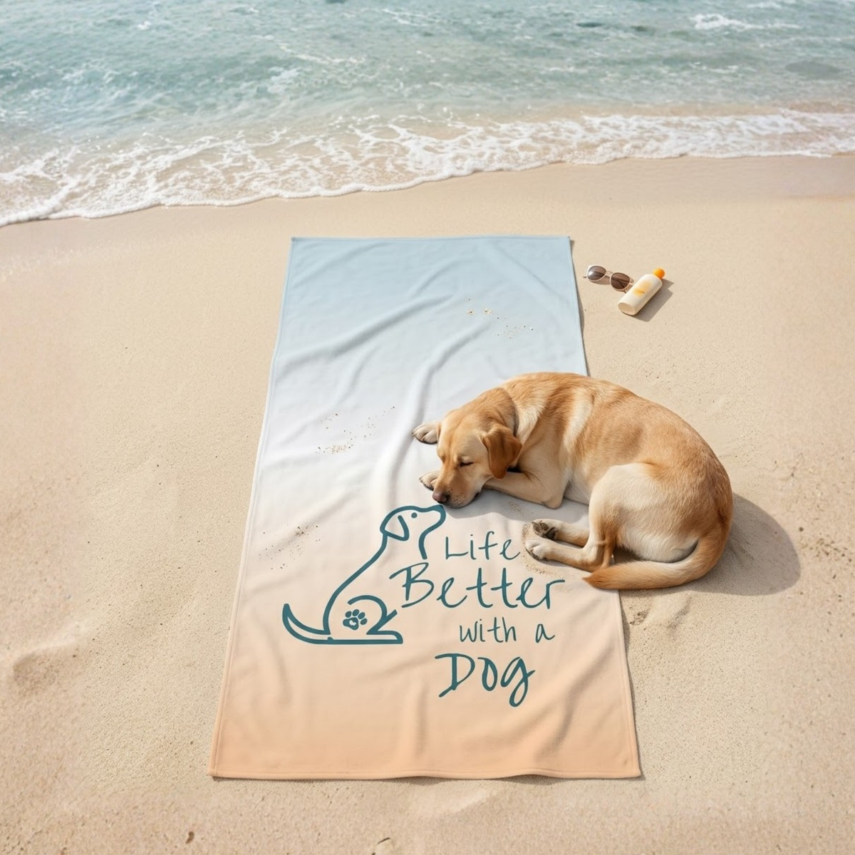 Better with a Dog Beach Towel
