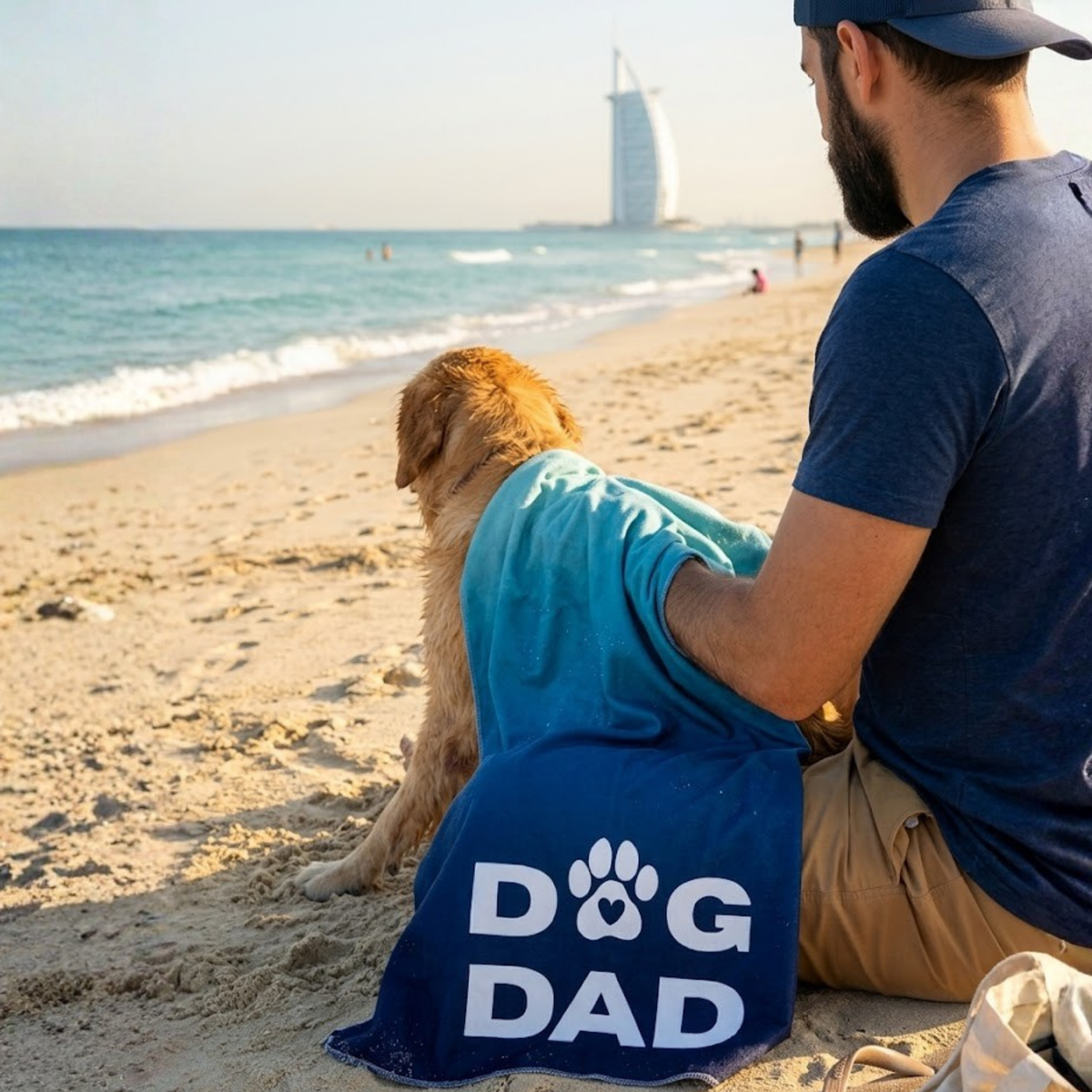 DOG DAD Beach Towel