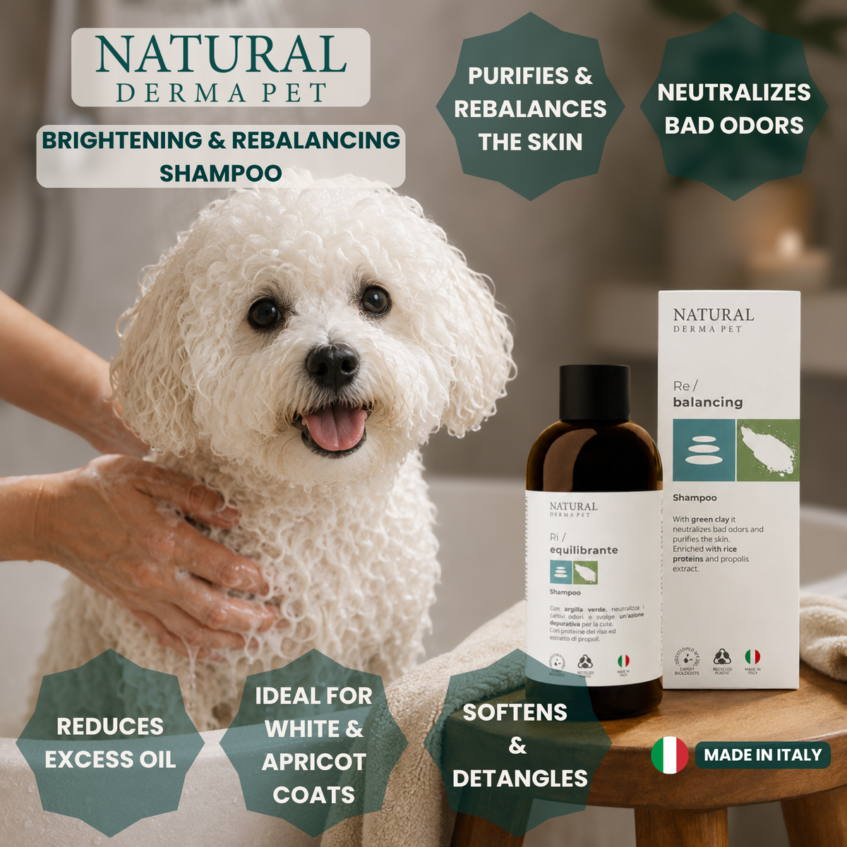 Brightening & Rebalancing Coat Shampoo with Green Clay & Propolis