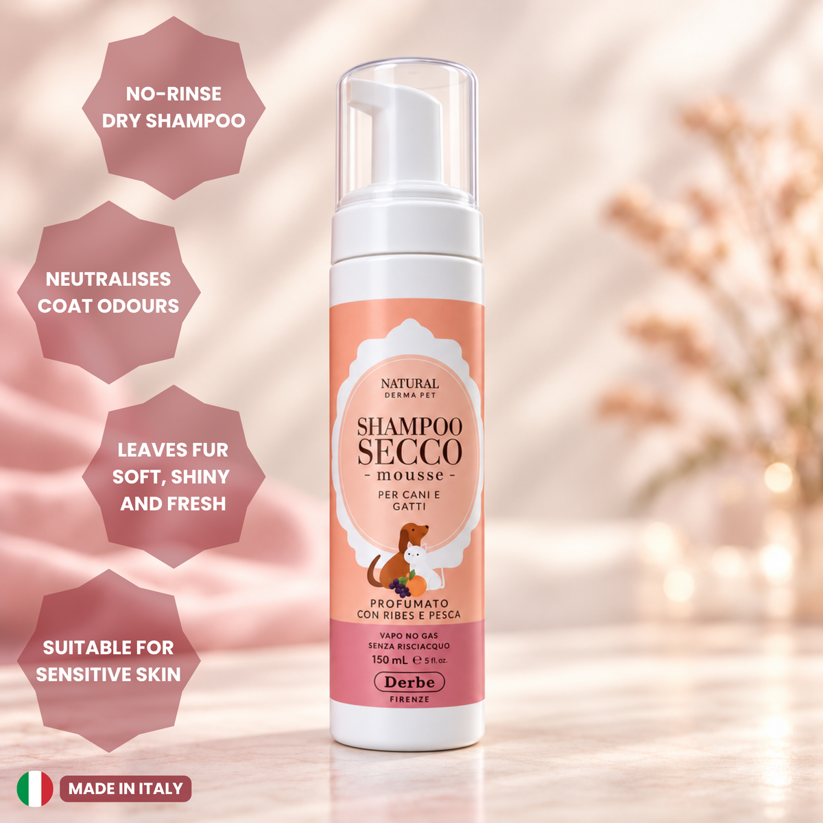 No-Rinse Dry Shampoo Mousse Blackcurrant & Peach