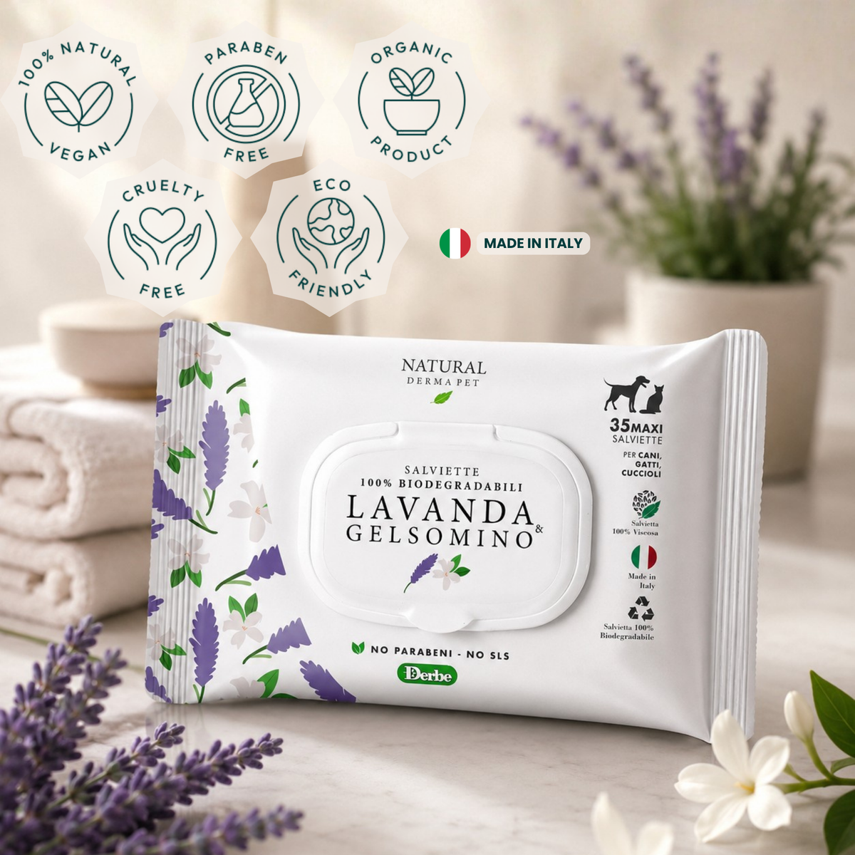 Lavender & Jasmine Coat Cleansing Wipes