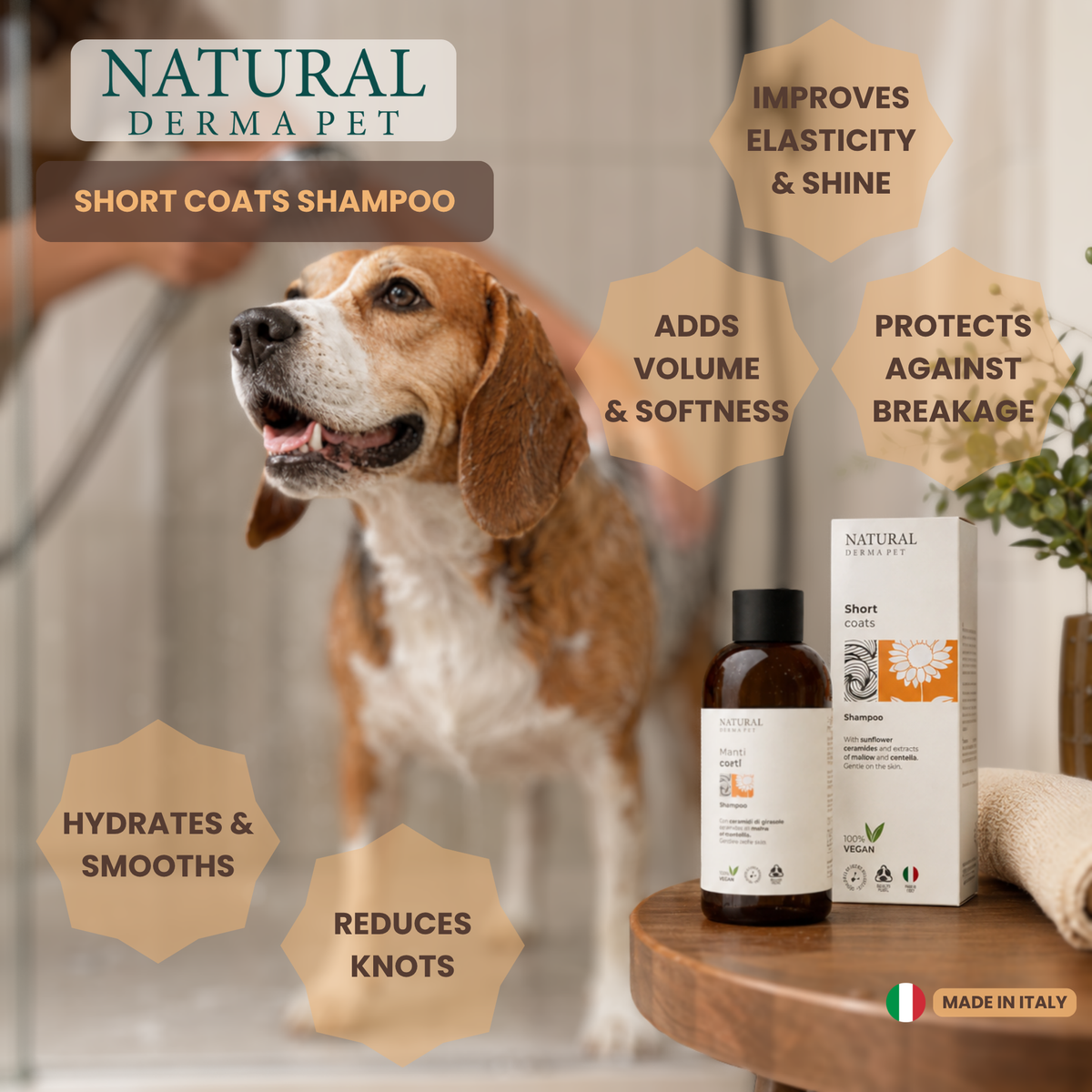 Short Coat Nourishing Shampoo with Sunflower Ceramides & Mallow Extract