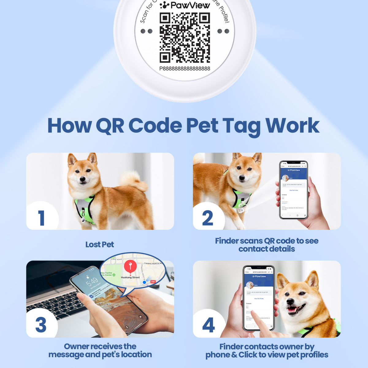 Anti-Loss Smart Pet ID Tag - QR & AirTag Holder