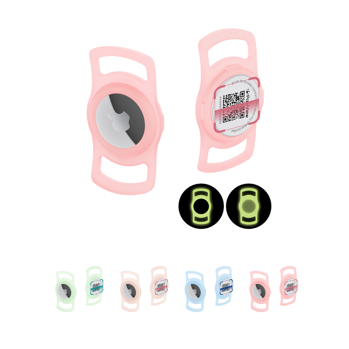 Glow-in-the-Dark Slide-On Anti-Loss Smart Pet ID Tag - QR & AirTag Holder
