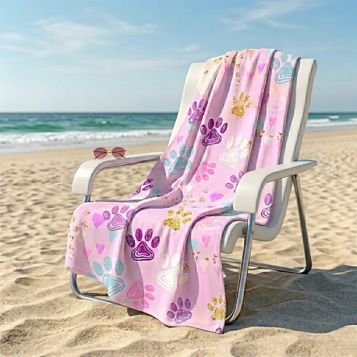 Berry Paw Beach Towel