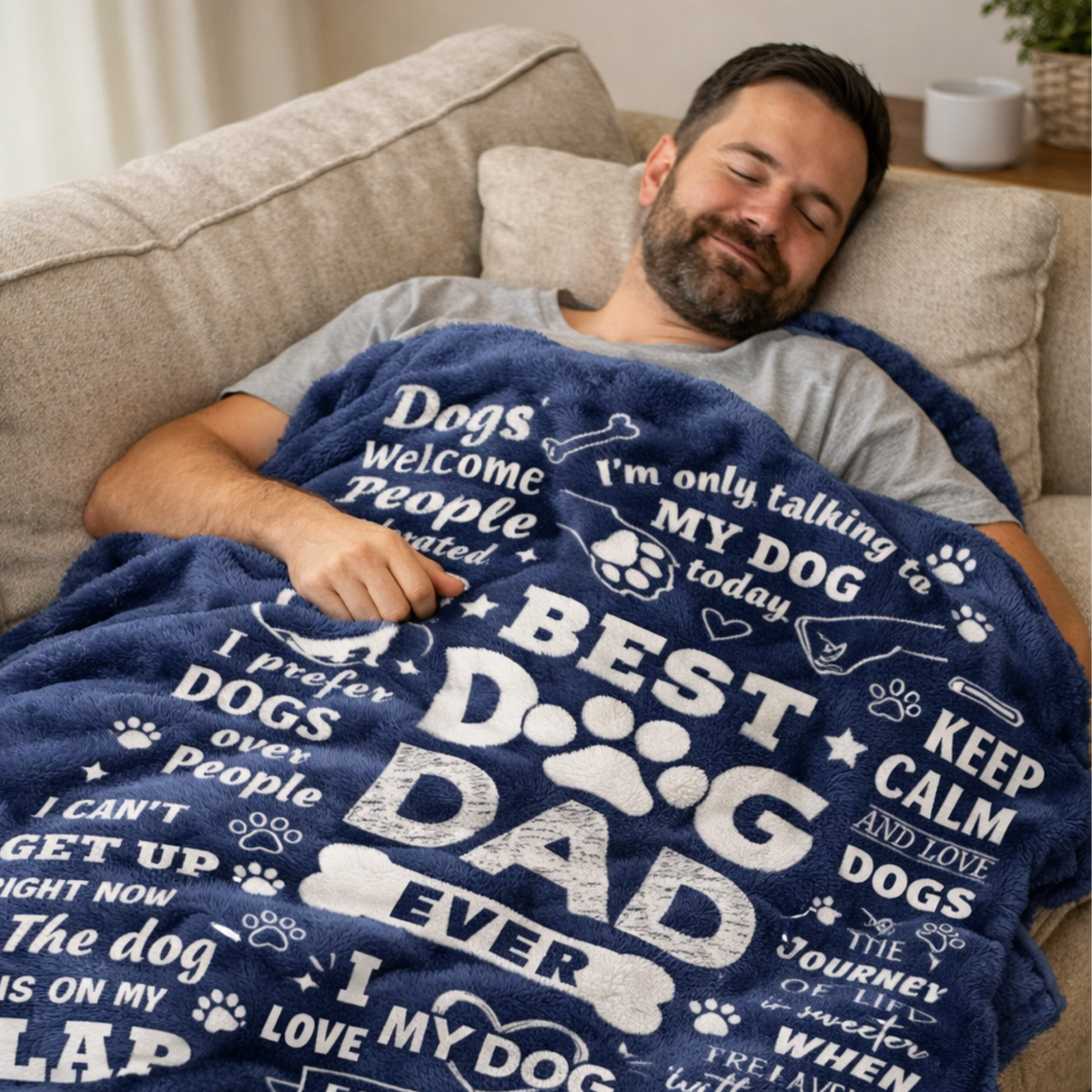 Best Dog Dad Blanket