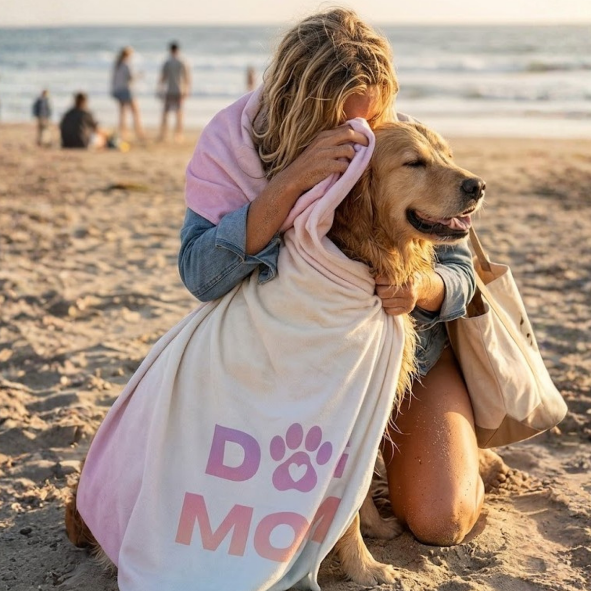 DOG MOM Beach Towel