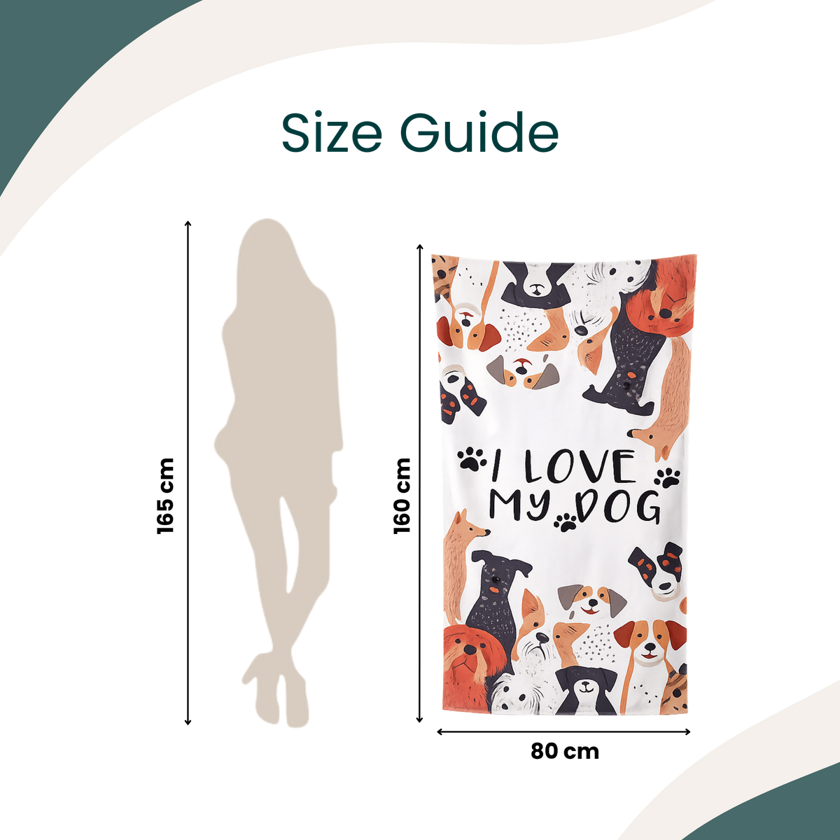 I Love My Dog Beach Towel