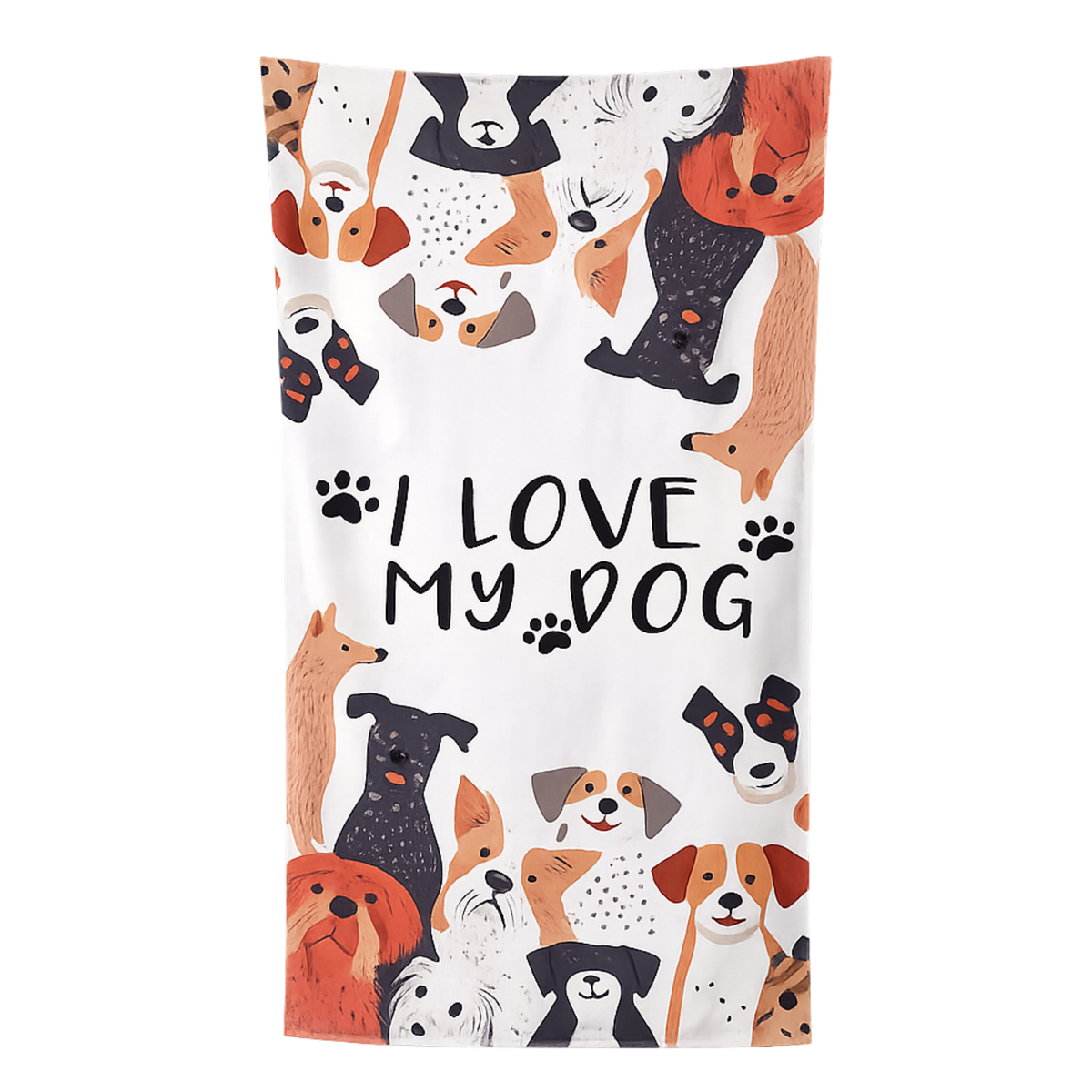 I Love My Dog Beach Towel