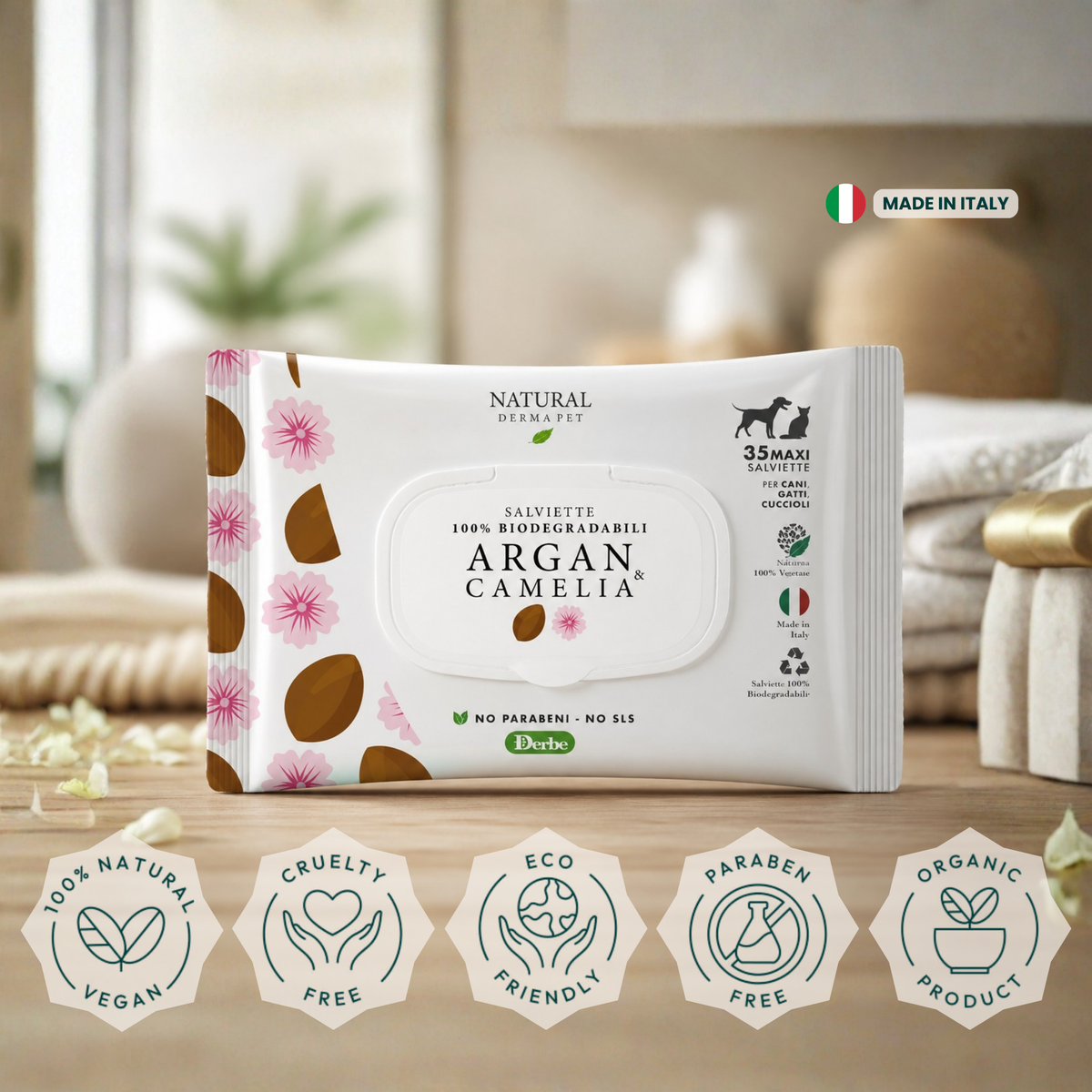 Argan & Camellia Coat Cleansing Wipes
