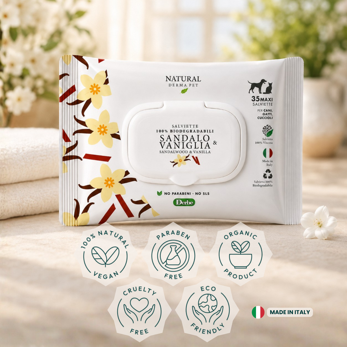 Sandalwood & Vanilla Coat Cleansing Wipes