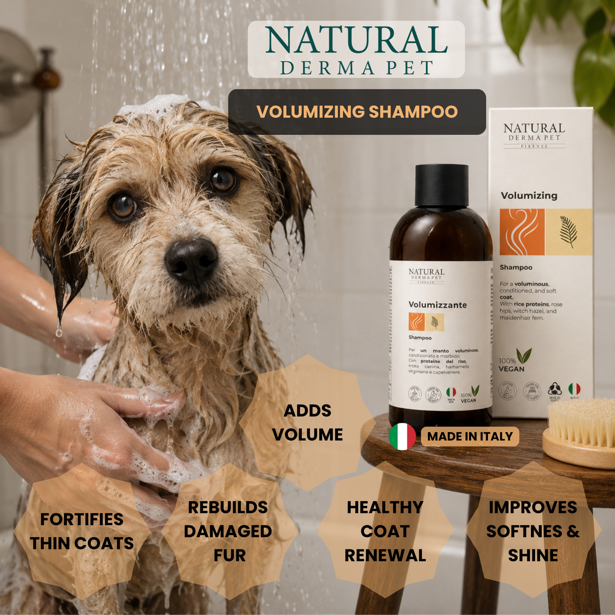Volumizing Coat Shampoo with Rice & Wheat Proteins