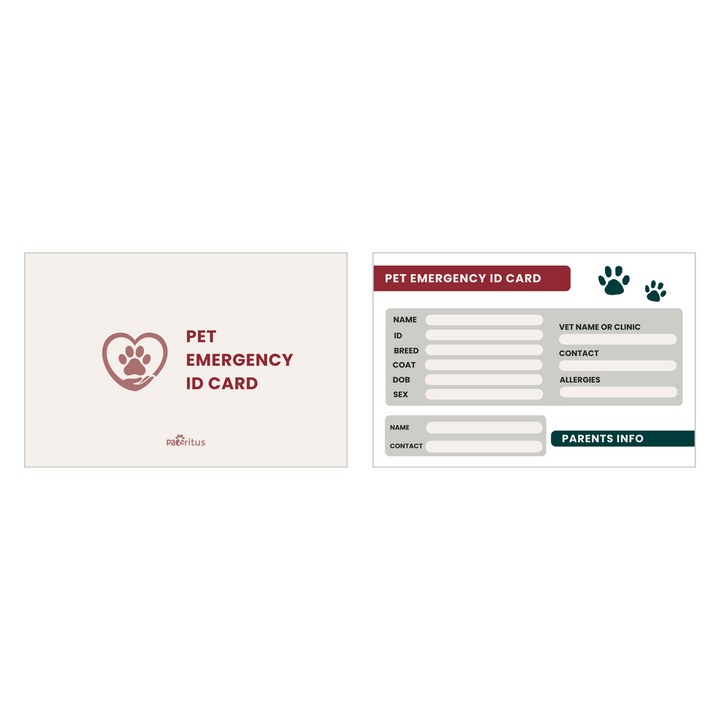 Pet Emergency ID Card