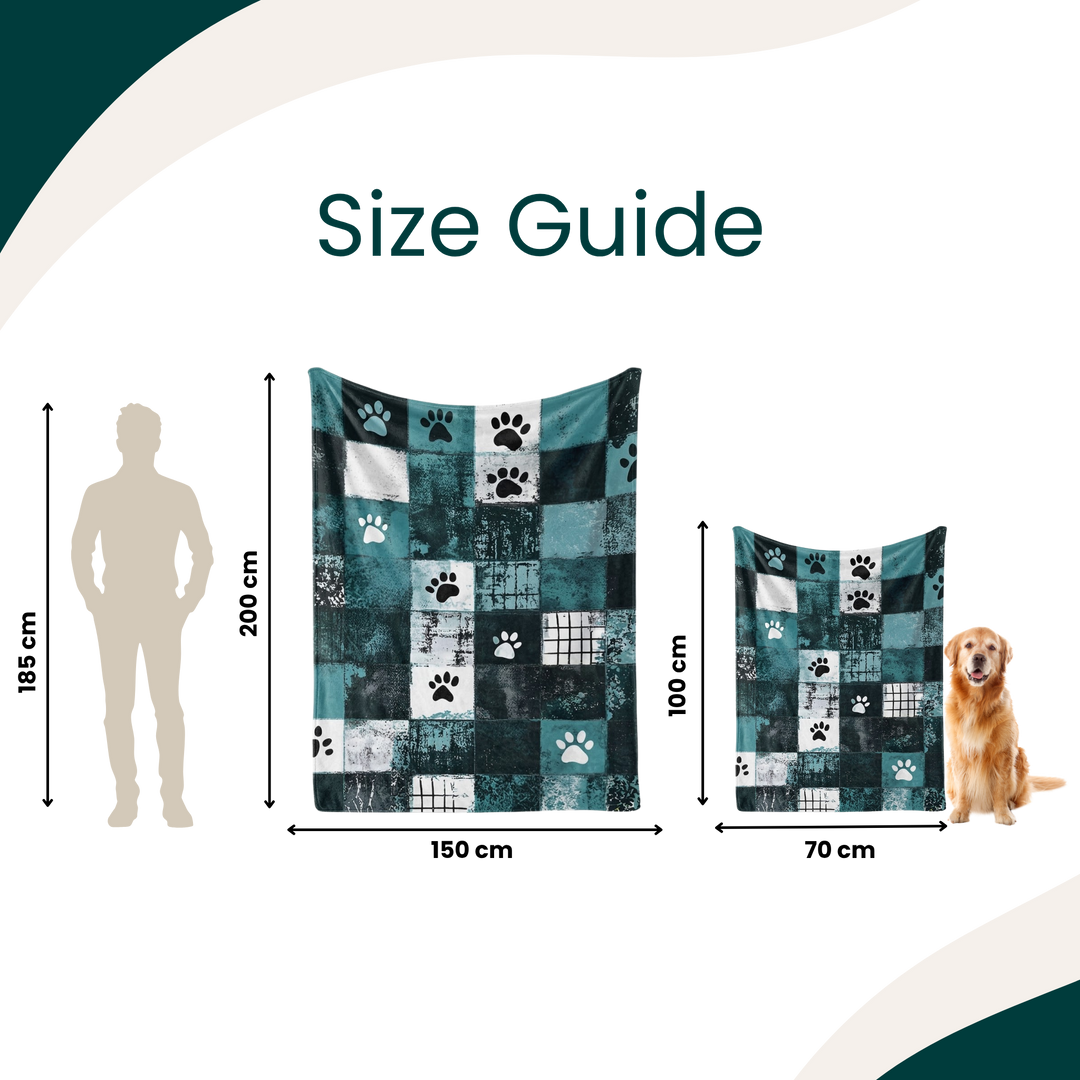Teal Urban Paw Blanket