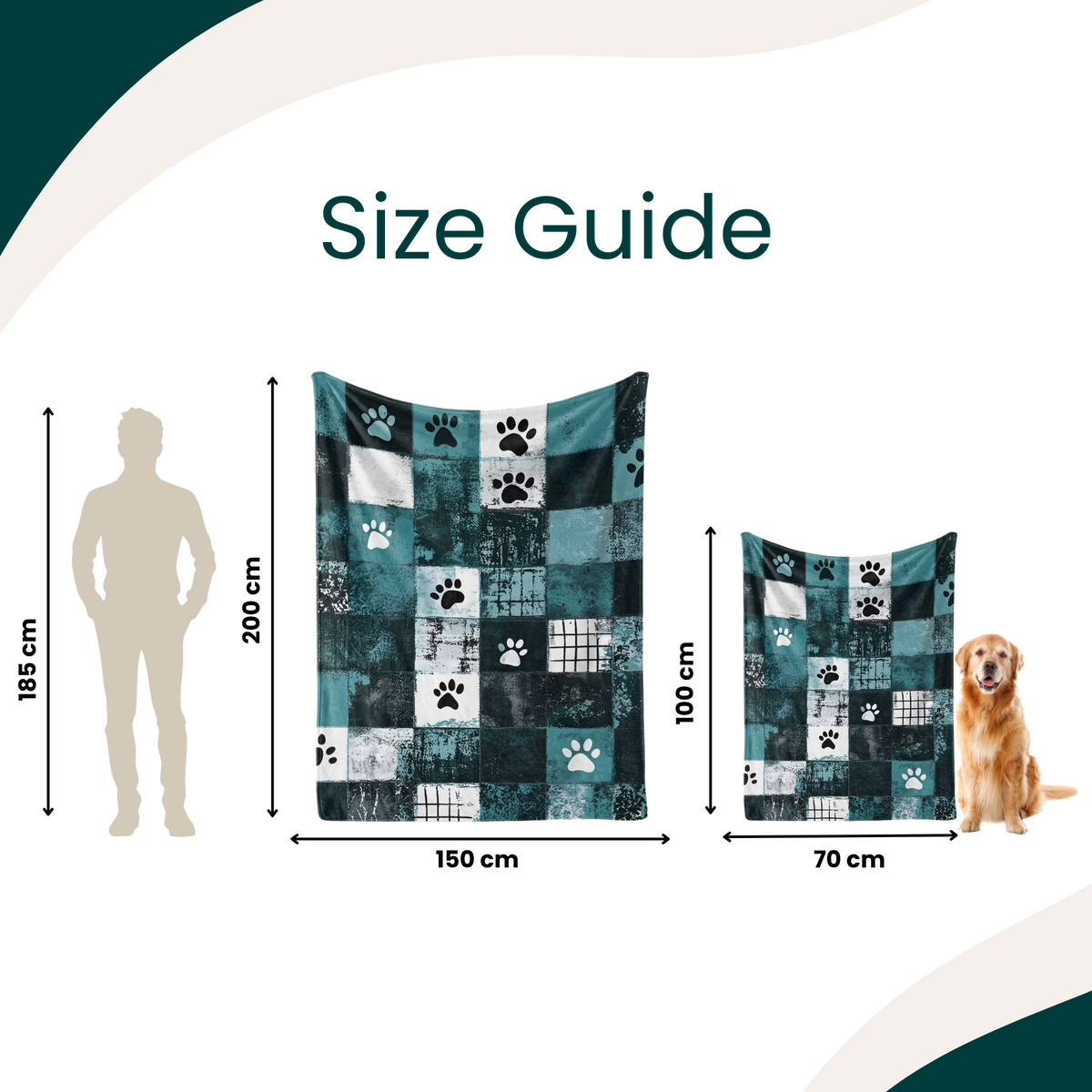 Teal Urban Paw Blanket