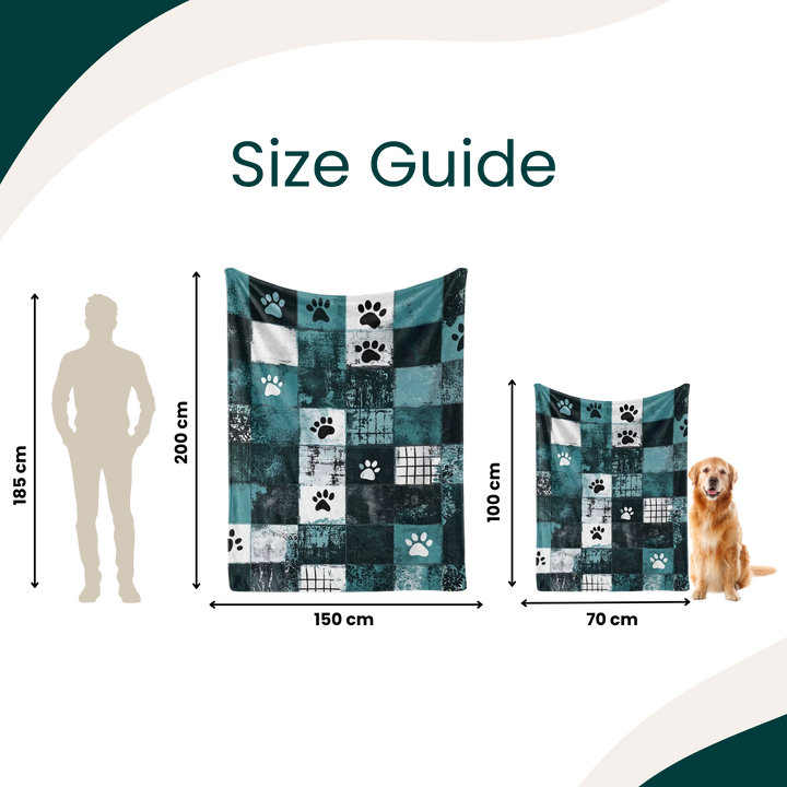 Teal Urban Paw Blanket