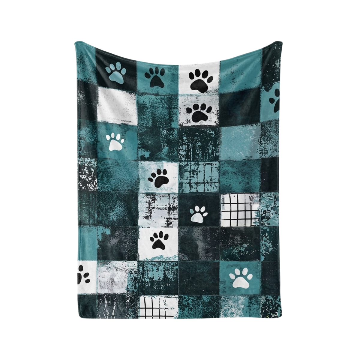 Teal Urban Paw Blanket