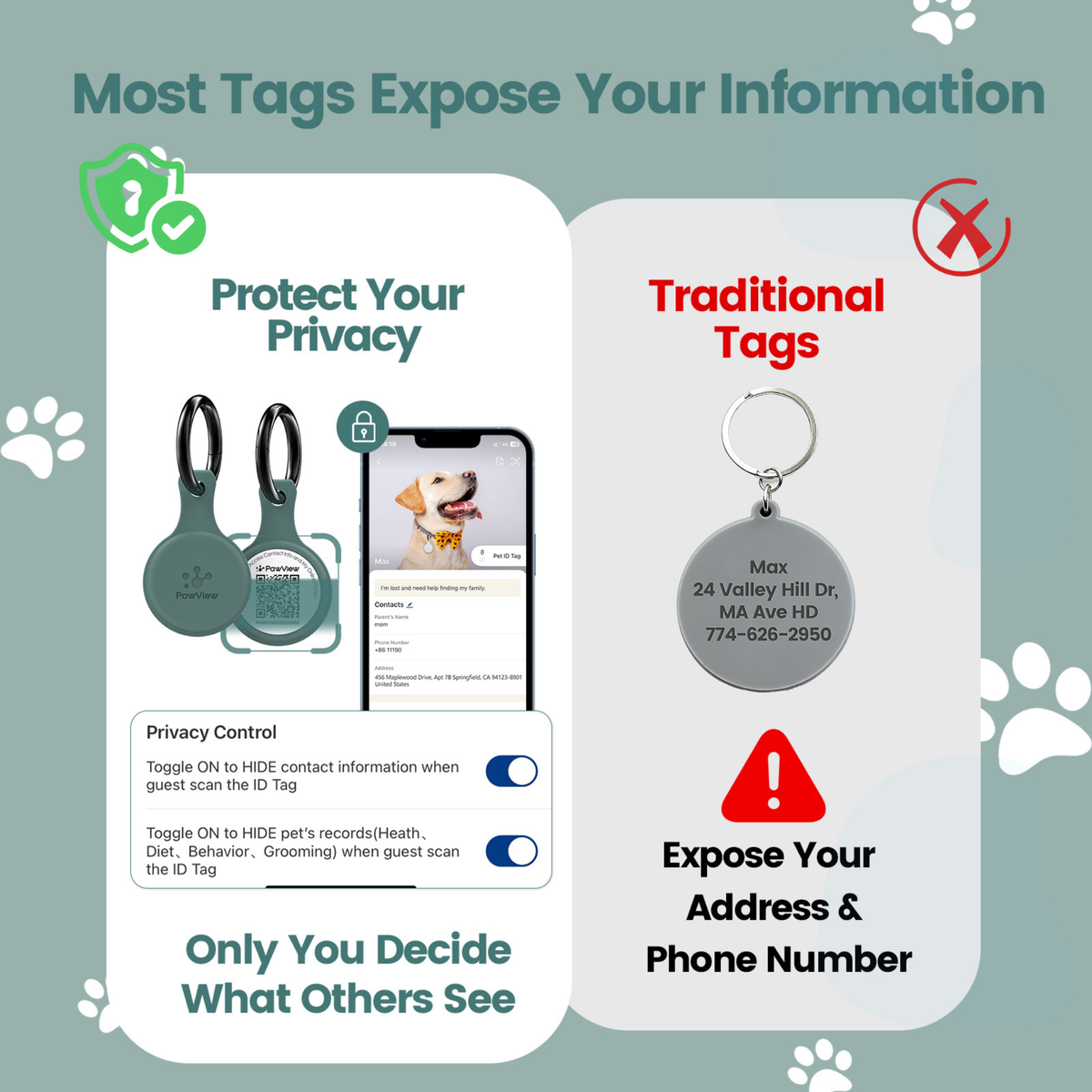 Anti-Loss Smart Pet ID Tag - NFC & QR Code