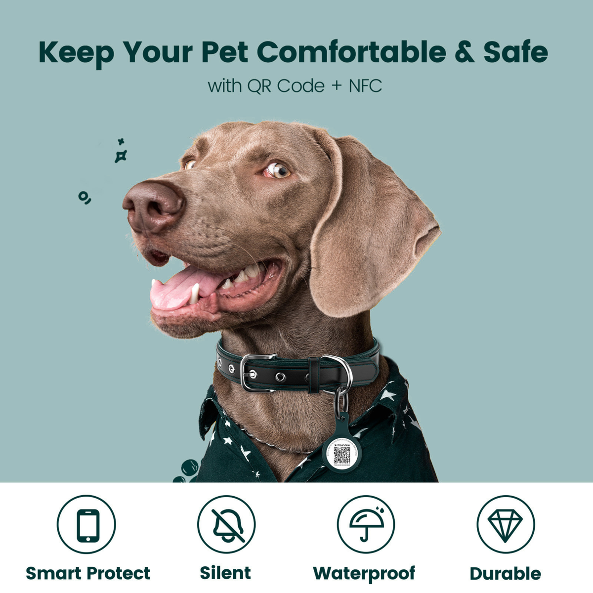 Anti-Loss Smart Pet ID Tag - NFC & QR Code