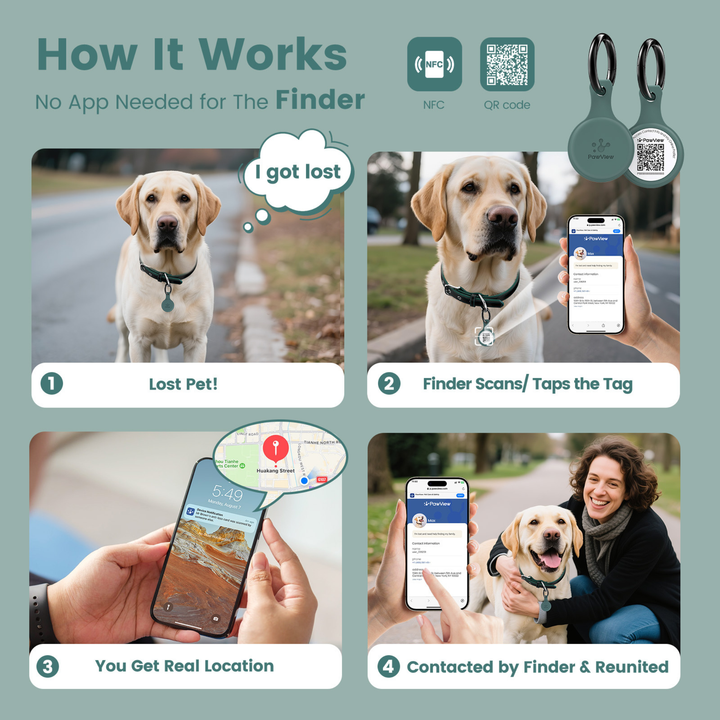 Anti-Loss Smart Pet ID Tag - NFC & QR Code