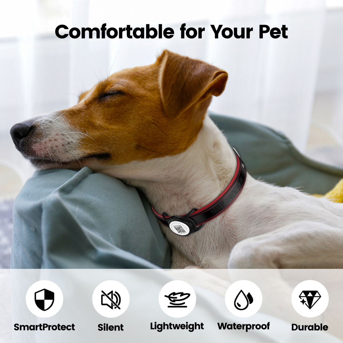 Slide-On Smart Pet Tracker - QR & AirTag Holder