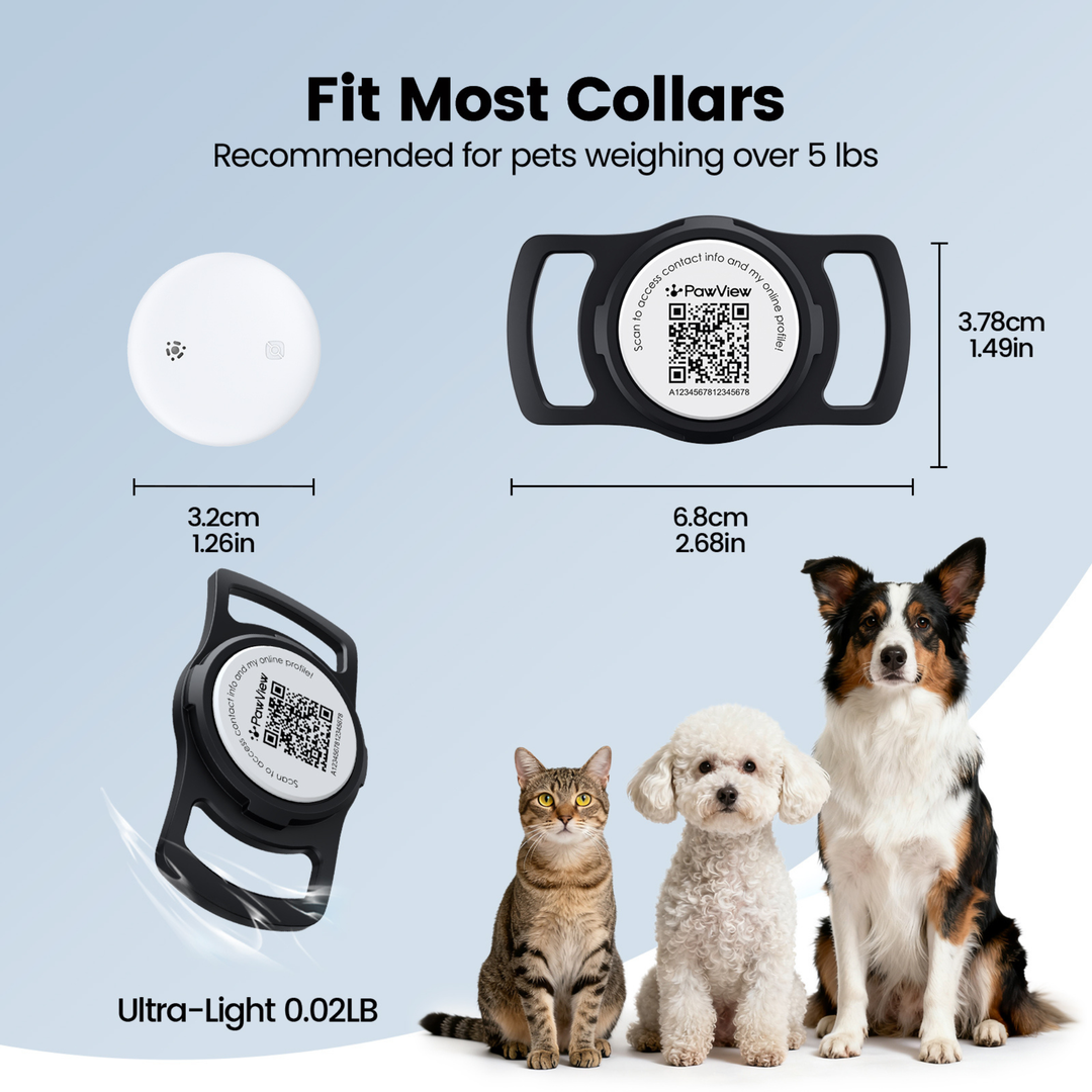 Slide-On Smart Pet Tracker - QR & AirTag Holder