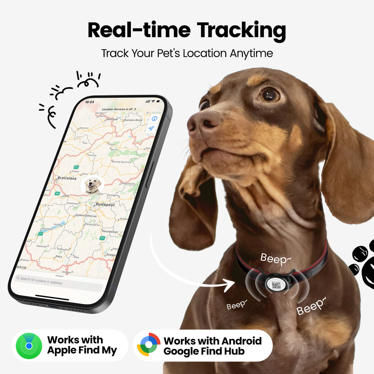 Slide-On Smart Pet Tracker - QR & AirTag Holder