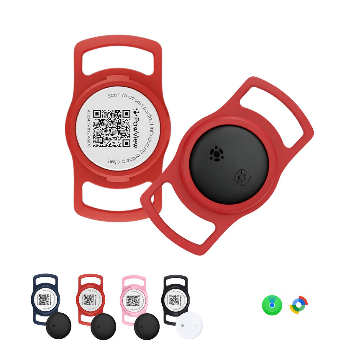 Slide-On Smart Pet Tracker - QR & AirTag Holder