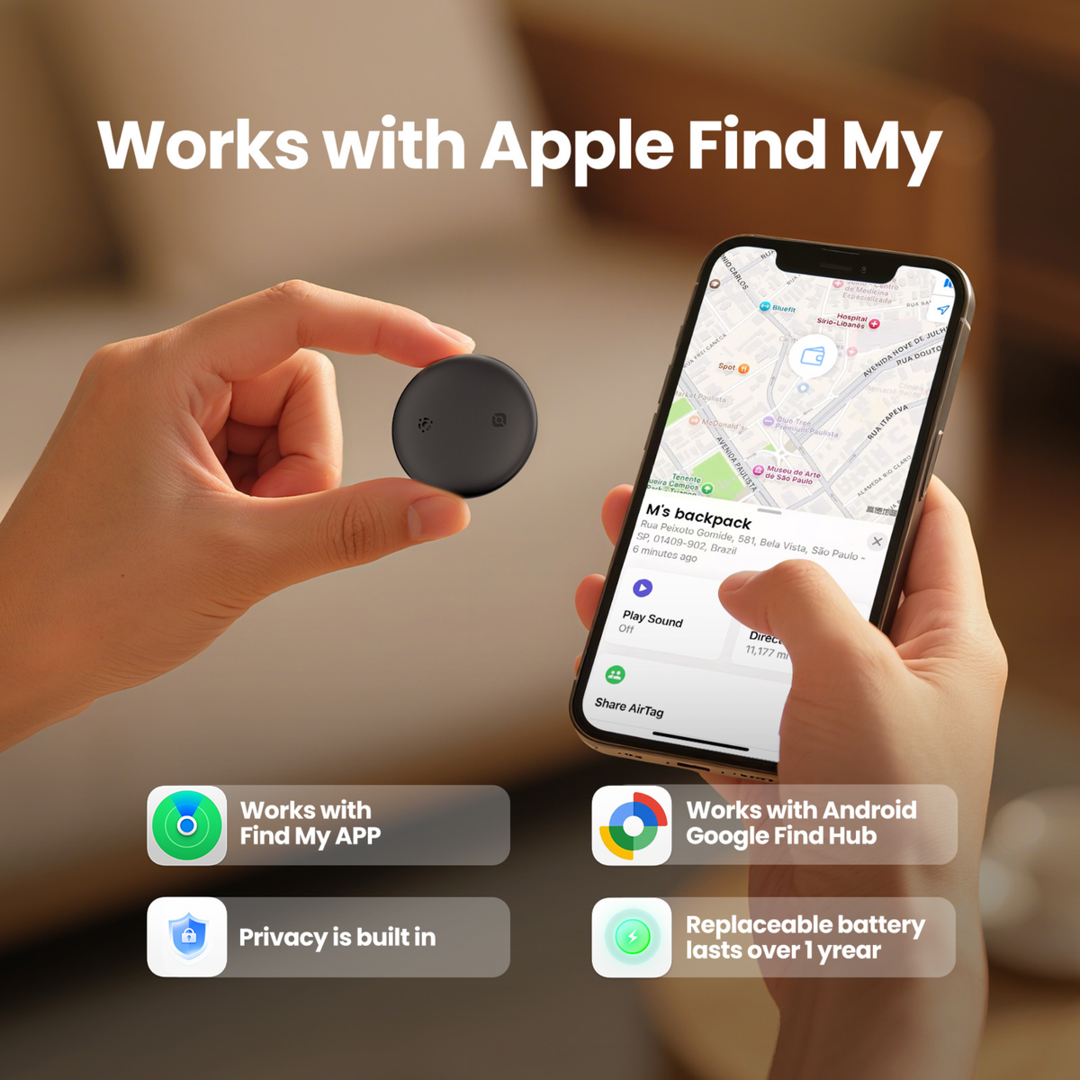 Slide-On Smart Pet Tracker - QR & AirTag Holder