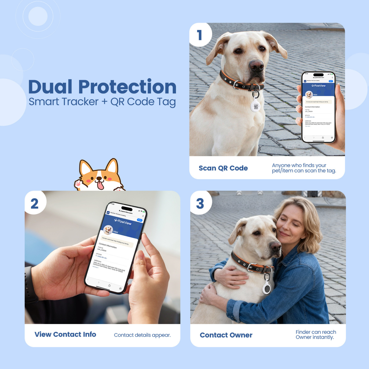 Smart Pet Tracker - QR & AirTag Holder