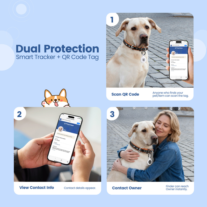 Smart Pet Tracker - QR & AirTag Holder