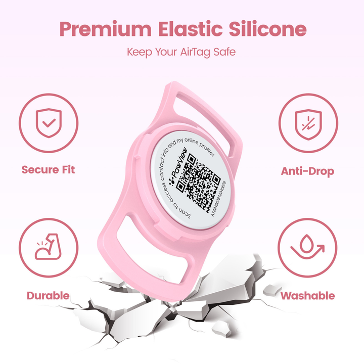 Slide-On Anti-Loss Smart Pet ID Tag - QR & AirTag Holder