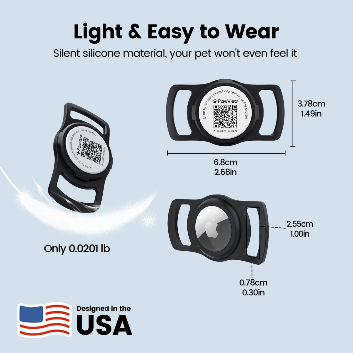 Slide-On Anti-Loss Smart Pet ID Tag - QR & AirTag Holder