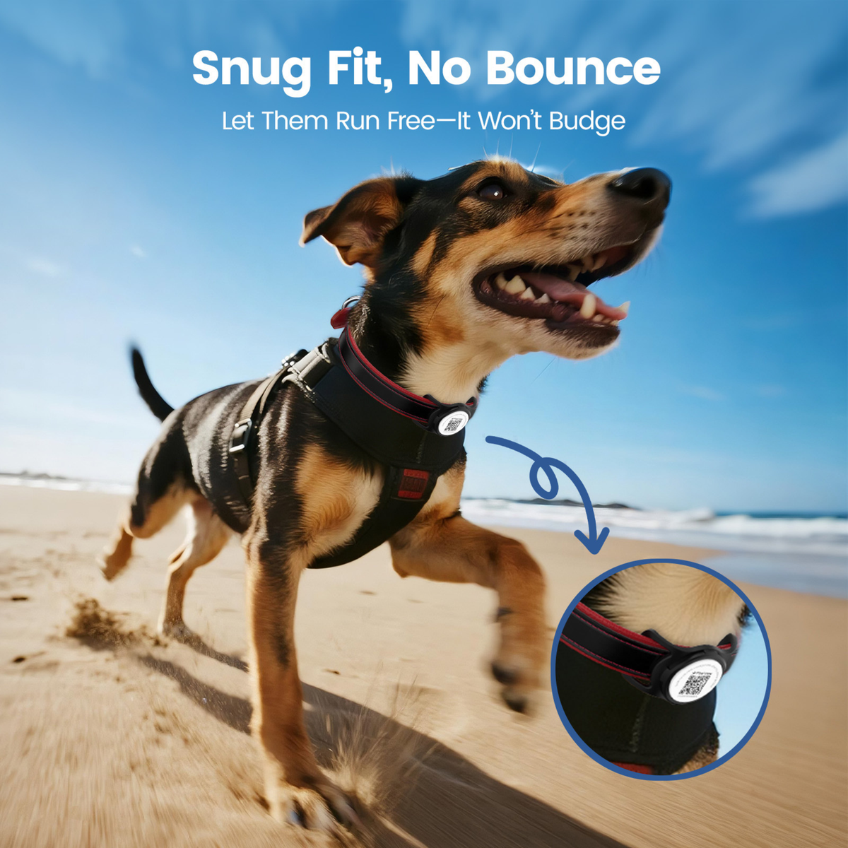 Slide-On Anti-Loss Smart Pet ID Tag - QR & AirTag Holder